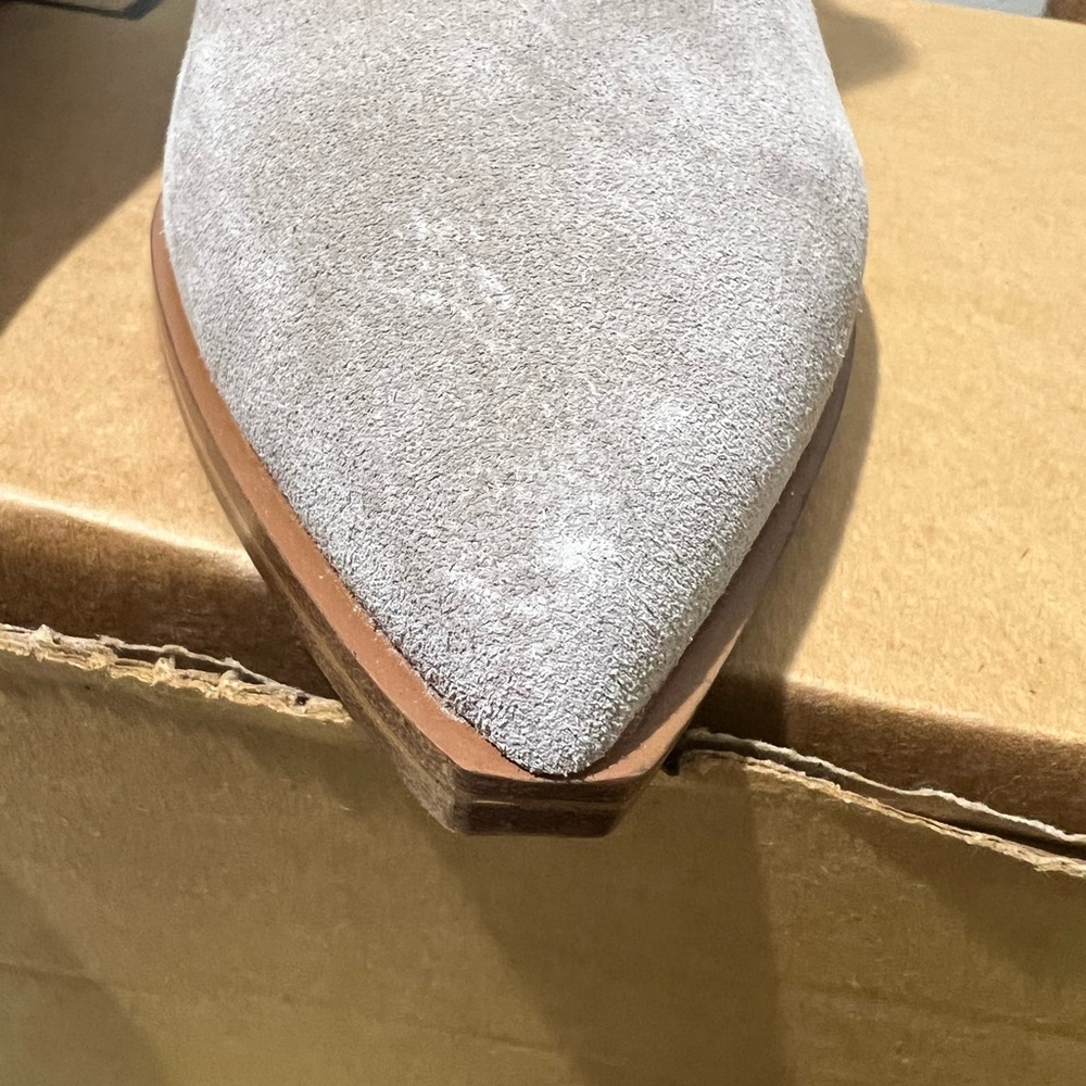 Marc Fisher Light Gray Suede Ankle Booties - Picture 2 of 5